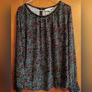 Mixed media Loft top Women's L
